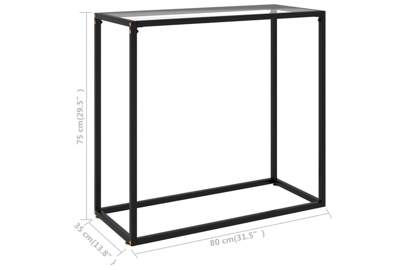 Konsolbord transparent 80x35x75 cm härdat glas - Transparent - Möbler - Bord & matgrupper - Avlastningsbord - Konsolbord & sidobord