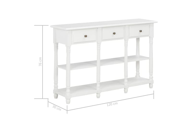 Konsolbord vit 120x30x76 cm MDF - Vit - Möbler - Bord & matgrupper - Avlastningsbord - Konsolbord & sidobord