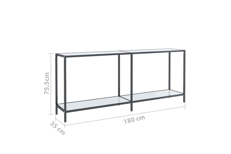 Konsolbord vit 180x35x75,5 cm härdat glas - Vit - Hallbord - Konsolbord & sidobord