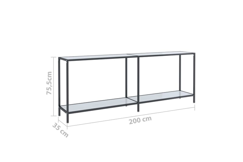 Konsolbord vit 200x35x75,5 cm härdat glas - Vit - Möbler - Bord & matgrupper - Avlastningsbord - Konsolbord & sidobord