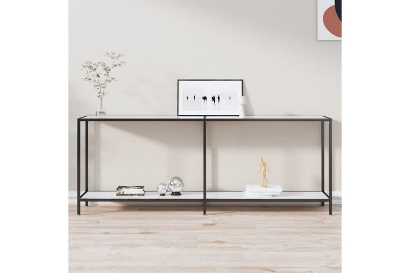 Konsolbord vit 200x35x75,5 cm härdat glas - Vit - Möbler - Bord & matgrupper - Avlastningsbord - Konsolbord & sidobord