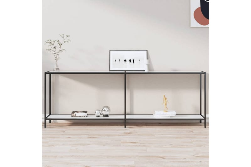 Konsolbord vit 220x35x75,5 cm härdat glas - Vit - Möbler - Bord & matgrupper - Avlastningsbord - Konsolbord & sidobord