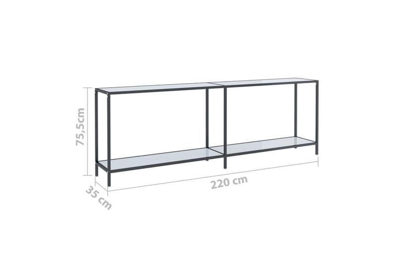 Konsolbord vit 220x35x75,5 cm härdat glas - Vit - Möbler - Bord & matgrupper - Avlastningsbord - Konsolbord & sidobord