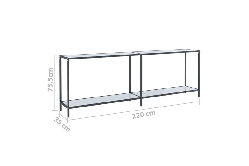 Konsolbord vit 220x35x75,5 cm härdat glas - Vit - Hallbord - Konsolbord & sidobord