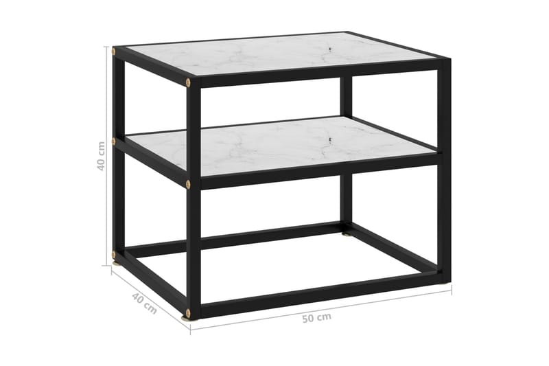 Konsolbord vit 50x40x40 cm härdat glas - Vit - Hallbord - Konsolbord & sidobord