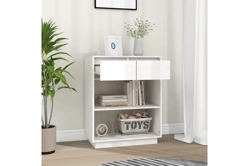 Konsolbord vit 60x34x75 cm massiv furu - Vit - Möbler - Bord & matgrupper - Avlastningsbord - Konsolbord & sidobord