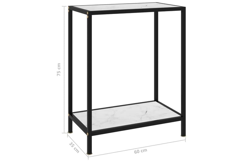 Konsolbord vit 60x35x75 cm härdat glas - Vit - Hallbord - Konsolbord & sidobord