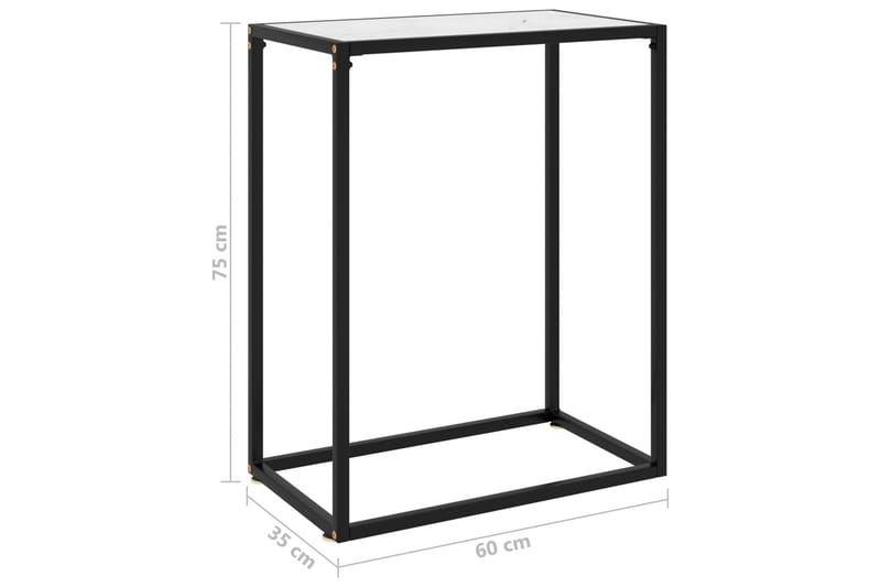 Konsolbord vit 60x35x75 cm härdat glas - Vit - Möbler - Bord & matgrupper - Avlastningsbord - Konsolbord & sidobord