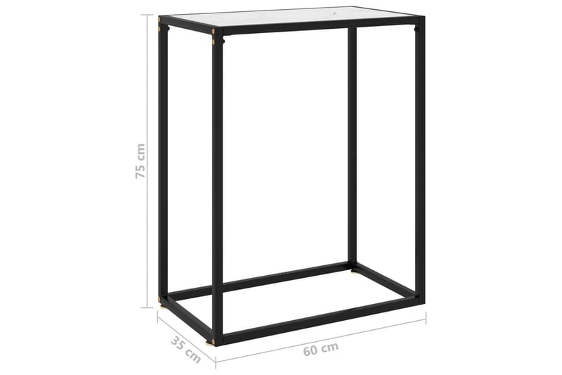 Konsolbord vit 60x35x75 cm härdat glas - Vit - Hallbord - Konsolbord & sidobord