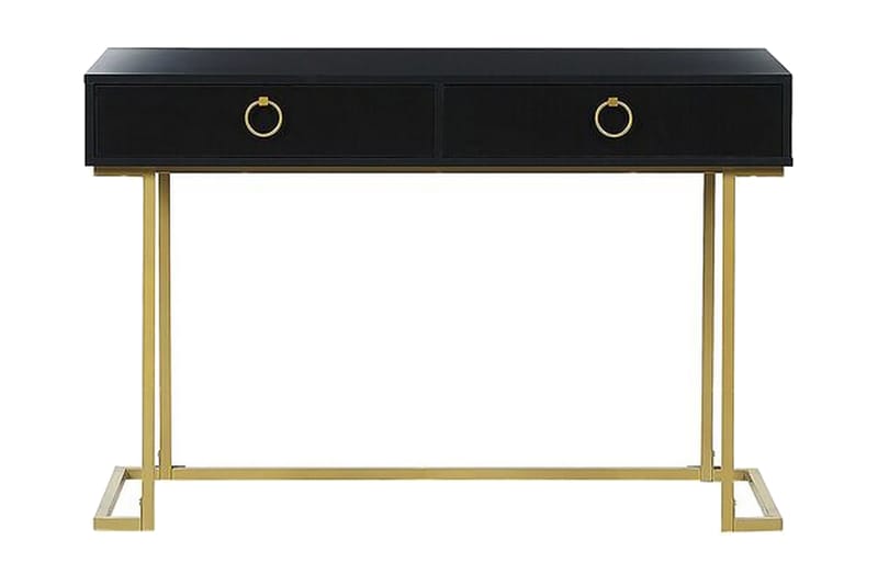 Konsolbord/skrivbord svart/guld WESTPORT - Svart - Möbler - Bord & matgrupper - Avlastningsbord - Konsolbord & sidobord