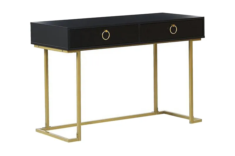 Konsolbord/skrivbord svart/guld WESTPORT - Svart - Möbler - Bord & matgrupper - Avlastningsbord - Konsolbord & sidobord