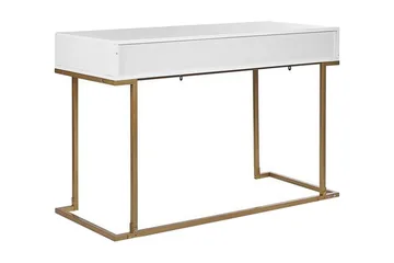 Konsolbord/skrivbord vit/guld WESTPORT - Vit - Möbler - Bord & matgrupper - Avlastningsbord - Konsolbord & sidobord