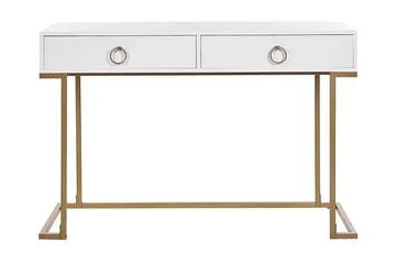 Konsolbord/skrivbord vit/guld WESTPORT - Vit - Möbler - Bord & matgrupper - Avlastningsbord - Konsolbord & sidobord
