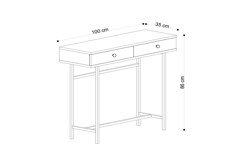 Konsollbord 100 cm - Natur/Svart - Hallbord - Konsolbord & sidobord