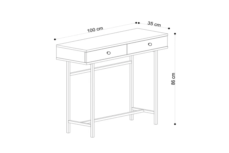 Konsollbord 100 cm - Natur/Svart - Möbler - Bord & matgrupper - Avlastningsbord - Konsolbord & sidobord