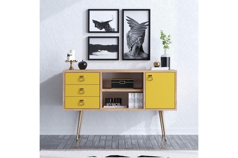 Konsollbord 120 cm - Natur/Gul - Möbler - Bord & matgrupper - Avlastningsbord - Konsolbord & sidobord