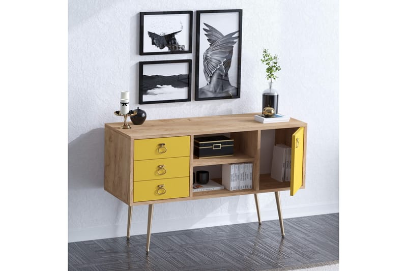Konsollbord 120 cm - Natur/Gul - Möbler - Bord & matgrupper - Avlastningsbord - Konsolbord & sidobord