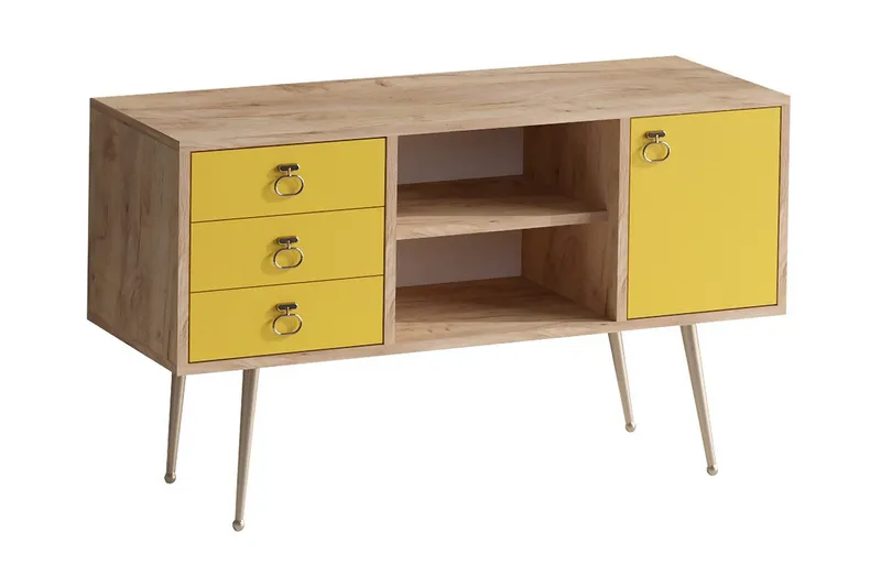 Konsollbord 120 cm, Natur/Gul