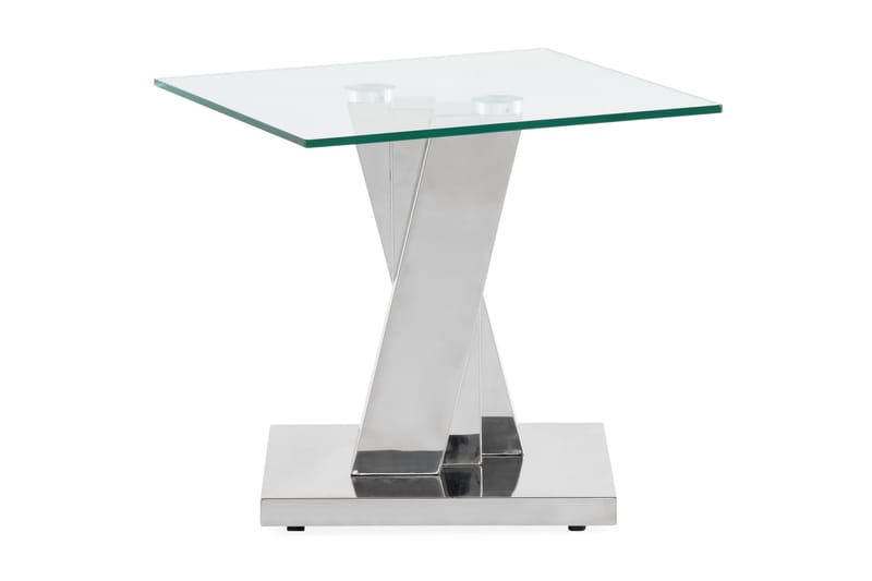 Laquetha Sidobord 50 cm - Rostfritt Stål/Glas/Transparent - Konsolbord & sidobord - Hallbord