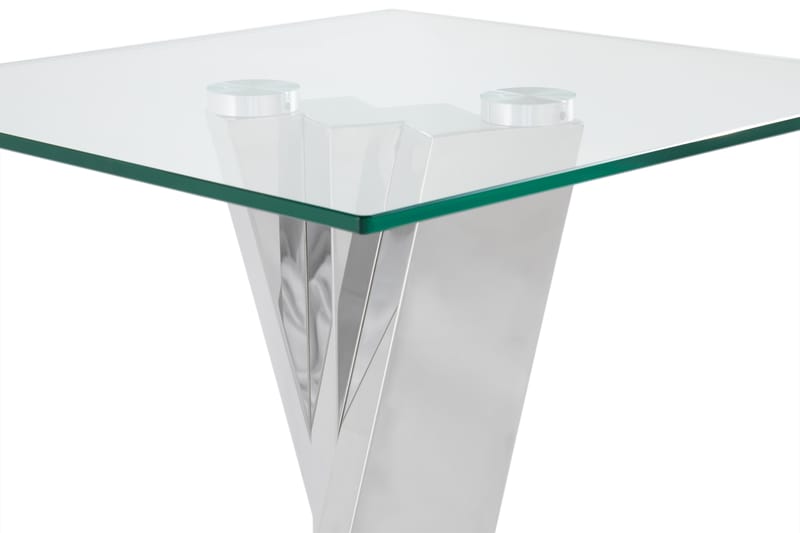 Laquetha Sidobord 50 cm - Rostfritt Stål/Glas/Transparent - Hallbord - Konsolbord & sidobord