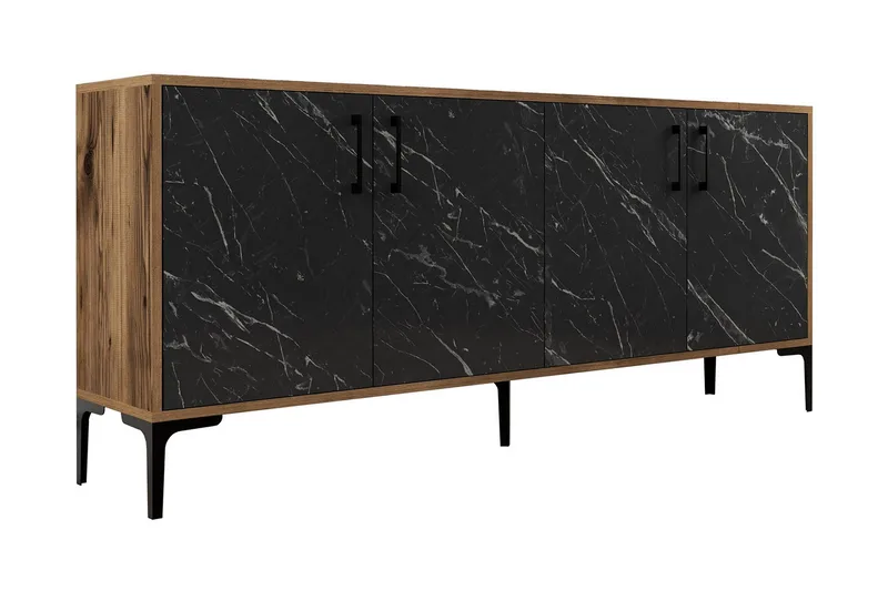 Levents Avlastningsbord 180 cm, Valnöt/Svart