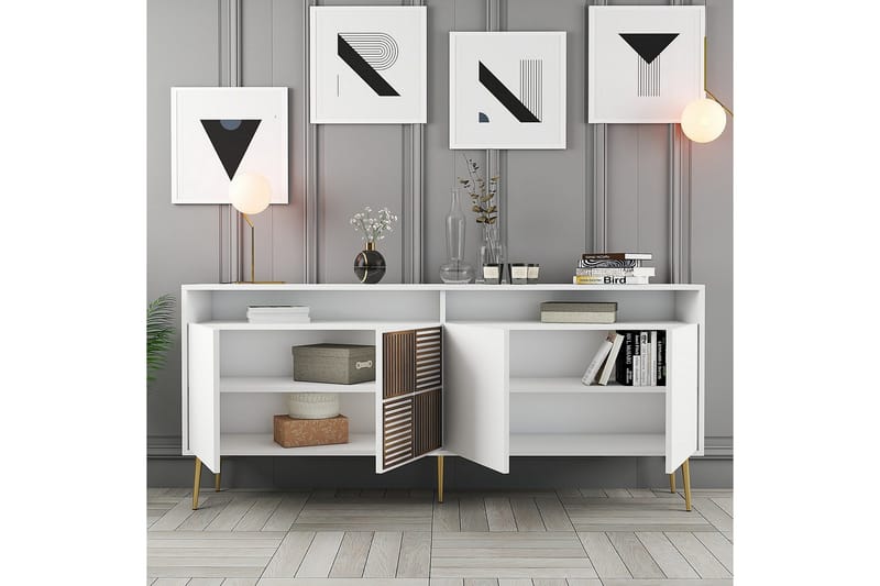 Lissione Konsollbord 180 cm - Guld/Vit - Förvaring - Förvaringsmöbler - Sideboard & skänk
