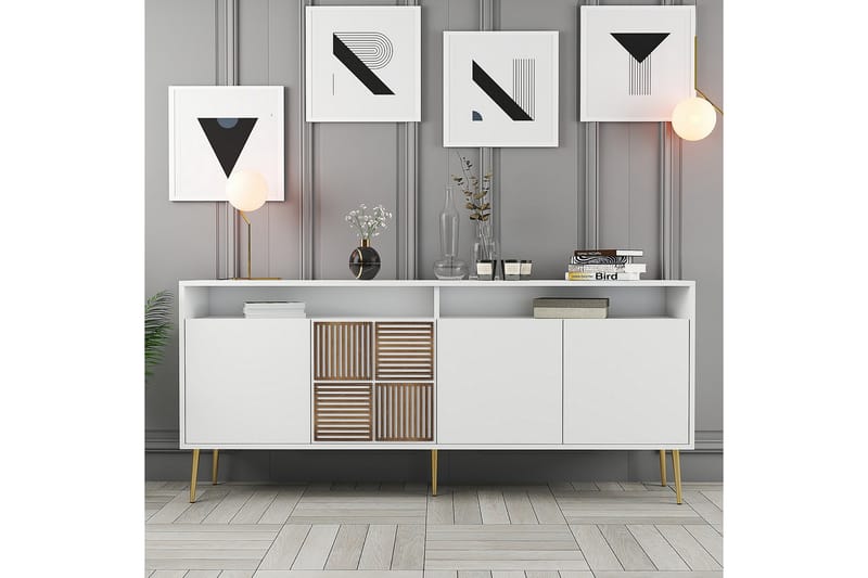 Lissione Konsollbord 180 cm - Guld/Vit - Möbler - Bord & matgrupper - Avlastningsbord - Konsolbord & sidobord