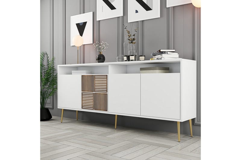 Lissione Konsollbord 180 cm - Guld/Vit - Förvaring - Förvaringsmöbler - Sideboard & skänk