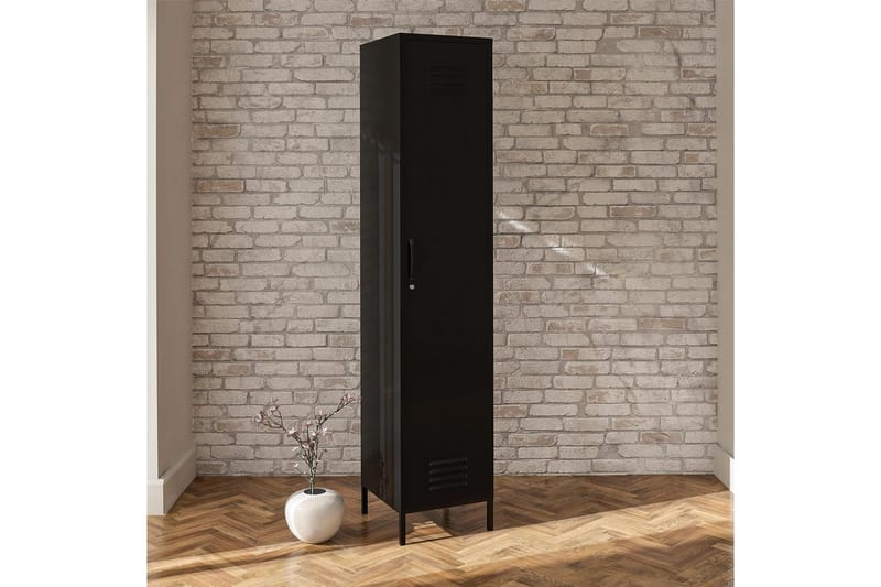 Konsollbord Loft24 Högskåp Mission District 38x40x185 cm, Svart Svart - Möbler - Bord & matgrupper - Avlastningsbord - Hallbord