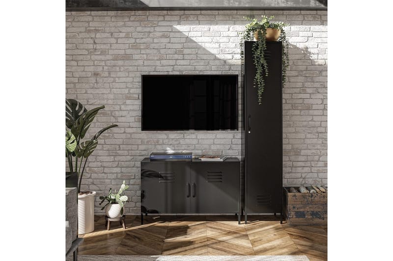 Konsollbord Loft24 Högskåp Mission District 38x40x185 cm, Svart Svart - Möbler - Bord & matgrupper - Avlastningsbord - Hallbord