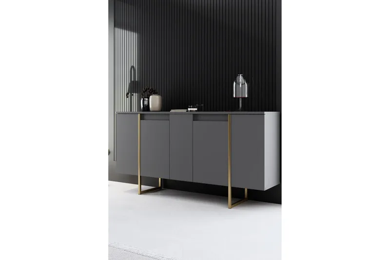 Luxe Konsollbord 160 cm - Grå/Guld - Förvaring - Förvaringsmöbler - Sideboard & skänk