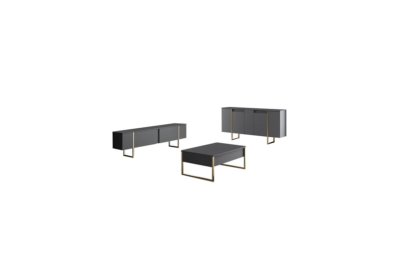Luxe Konsollbord 160 cm - Grå/Guld - Förvaring - Förvaringsmöbler - Sideboard & skänk