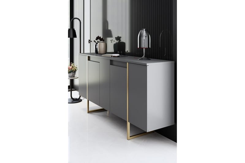 Luxe Konsollbord 160 cm - Grå/Guld - Förvaring - Förvaringsmöbler - Sideboard & skänk