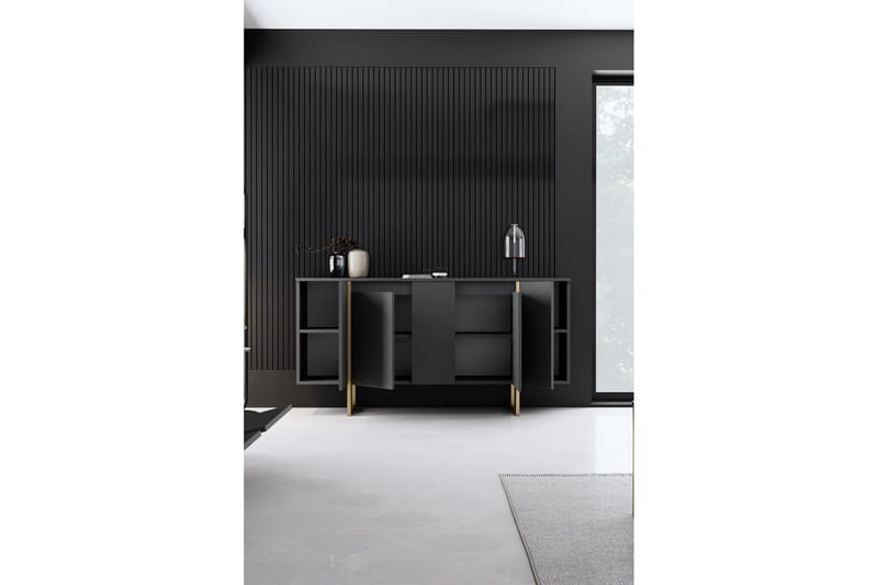 Luxe Konsollbord 160 cm - Grå/Guld - Förvaring - Förvaringsmöbler - Sideboard & skänk