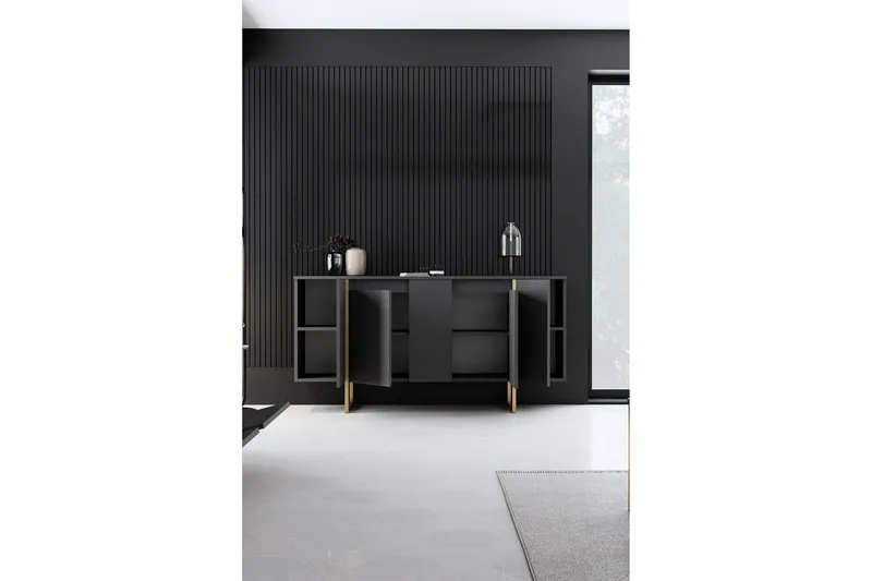 Luxe Konsollbord 160 cm - Grå/Guld - Förvaring - Förvaringsmöbler - Sideboard & skänk