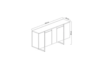 Luxe Konsollbord 160 cm - Grå/Guld - Förvaring - Förvaringsmöbler - Sideboard & skänk