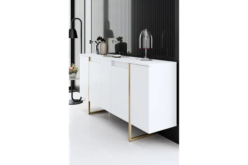 Luxe Konsollbord 160 cm - Vit/Guld - Förvaring - Förvaringsmöbler - Sideboard & skänk