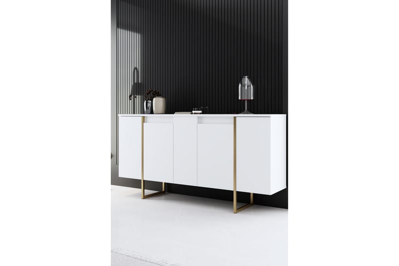Luxe Konsollbord 160 cm - Vit/Guld - Möbler - Bord & matgrupper - Avlastningsbord - Konsolbord & sidobord