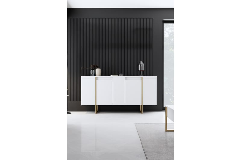 Luxe Konsollbord 160 cm - Vit/Guld - Möbler - Bord & matgrupper - Avlastningsbord - Konsolbord & sidobord