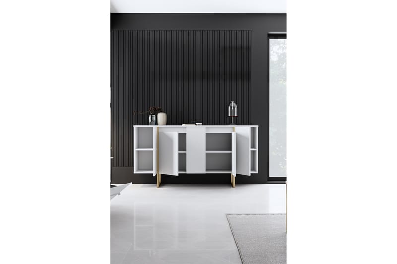 Luxe Konsollbord 160 cm - Vit/Guld - Möbler - Bord & matgrupper - Avlastningsbord - Konsolbord & sidobord