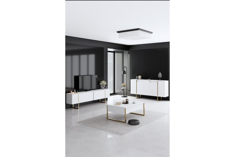 Luxe Konsollbord 160 cm - Vit/Guld - Möbler - Bord & matgrupper - Avlastningsbord - Konsolbord & sidobord