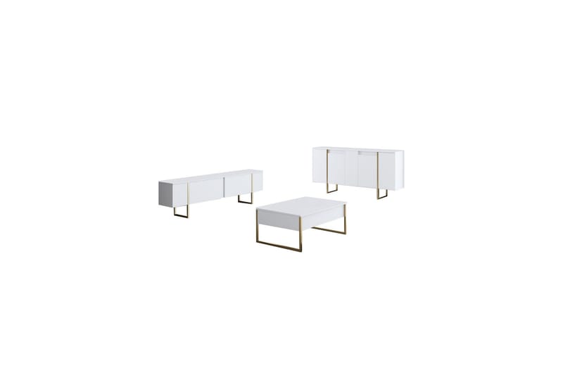 Luxe Konsollbord 160 cm - Vit/Guld - Förvaring - Förvaringsmöbler - Sideboard & skänk