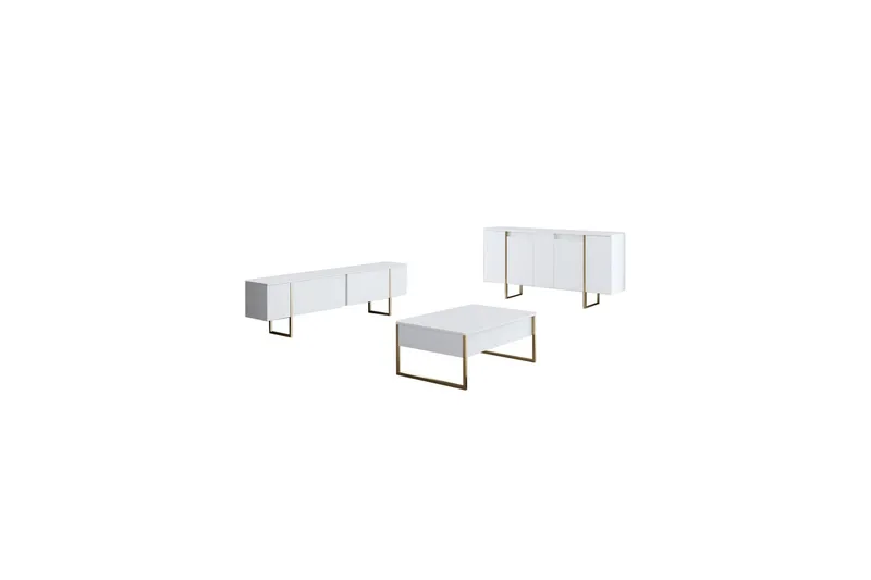 Luxe Konsollbord 160 cm - Vit/Guld - Förvaring - Förvaringsmöbler - Sideboard & skänk