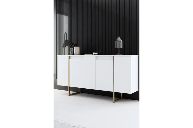 Luxe Konsollbord 160 cm - Vit/Guld - Förvaring - Förvaringsmöbler - Sideboard & skänk
