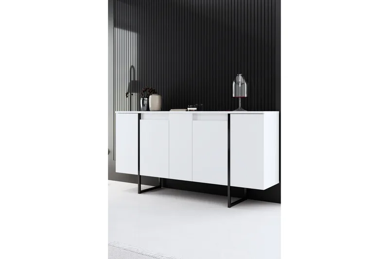 Luxe Konsollbord 160 cm - Vit/Svart - Förvaring - Förvaringsmöbler - Sideboard & skänk