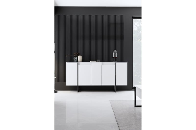 Luxe Konsollbord 160 cm - Vit/Svart - Förvaring - Förvaringsmöbler - Sideboard & skänk