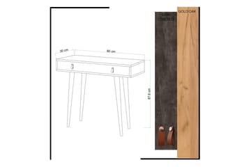 Mod Design Avlastningsbord Läderbeslag - Grå/Trä - Möbler - Bord & matgrupper - Avlastningsbord - Konsolbord & sidobord