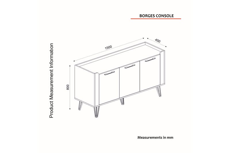Nang Avlastningsbord 150 cm - Grå/Antracit/Valnöt - Hallbord - Konsolbord & sidobord