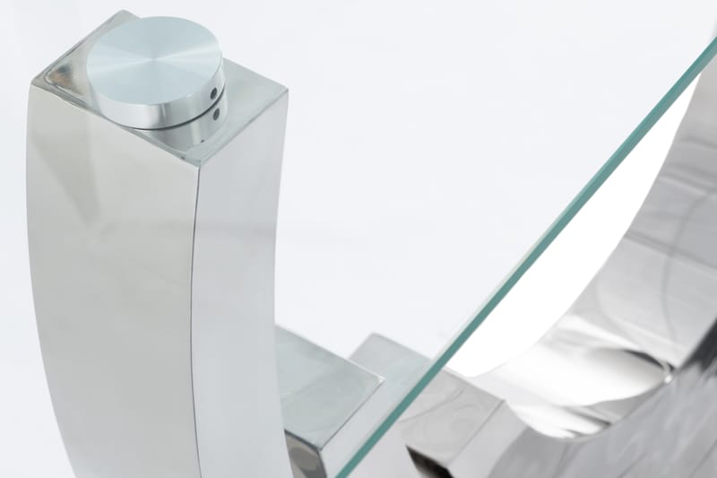 Natear Avlastningsbord 120 cm - Rostfritt Stål/Glas/Transparent - Hallbord - Konsolbord & sidobord