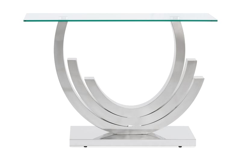 Natear Avlastningsbord 120 cm - Rostfritt Stål/Glas/Transparent - Konsolbord & sidobord - Hallbord